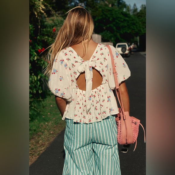 FREE PEOPLE CHLOE PRINTED TOP SIZE XS - Picture 2 of 9